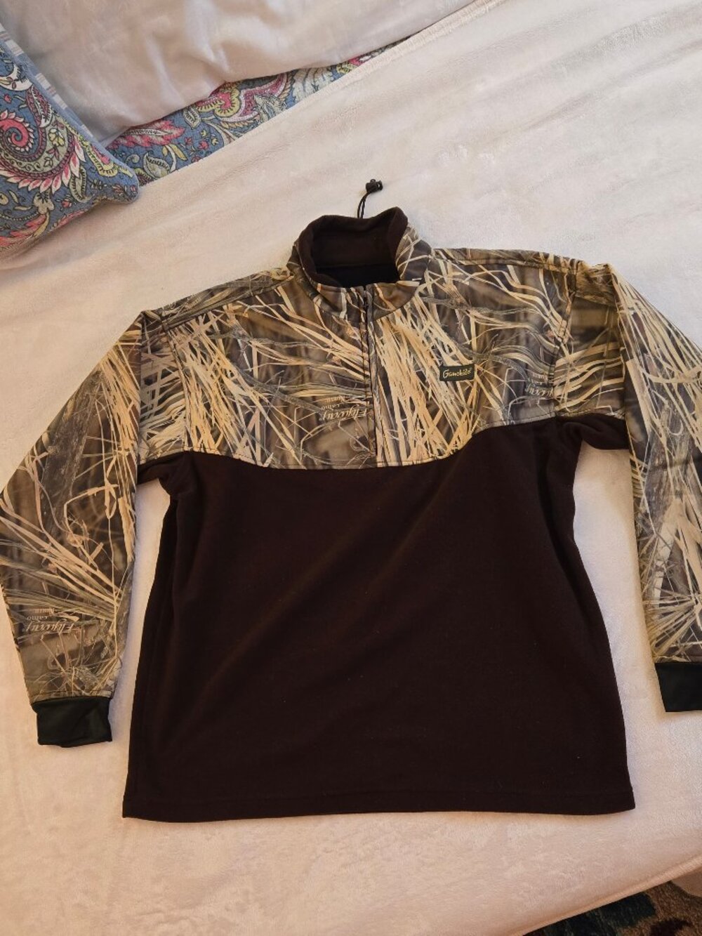 Mens Gamehide Stormhide Flyway camo 1/4 zip hunting pullover Large